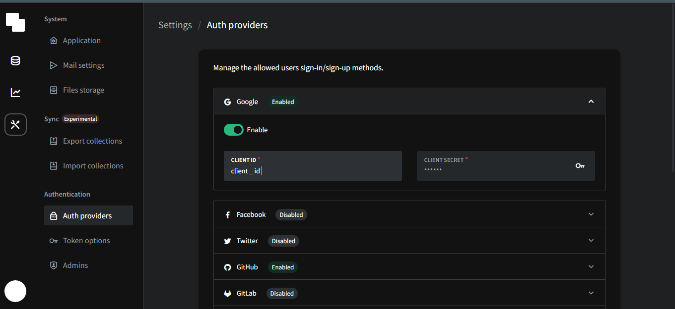 enabling Google OAUTH