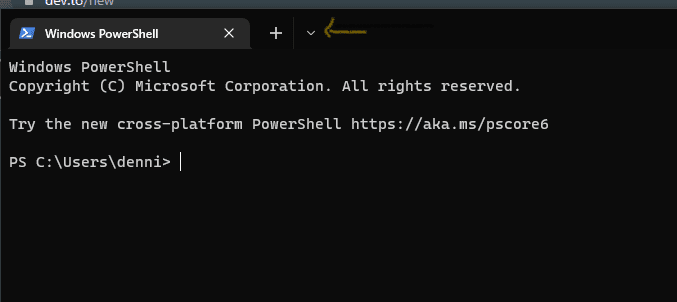 windows terminal dropdown button