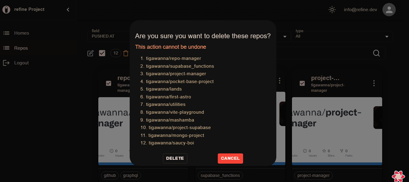repos bulk delete