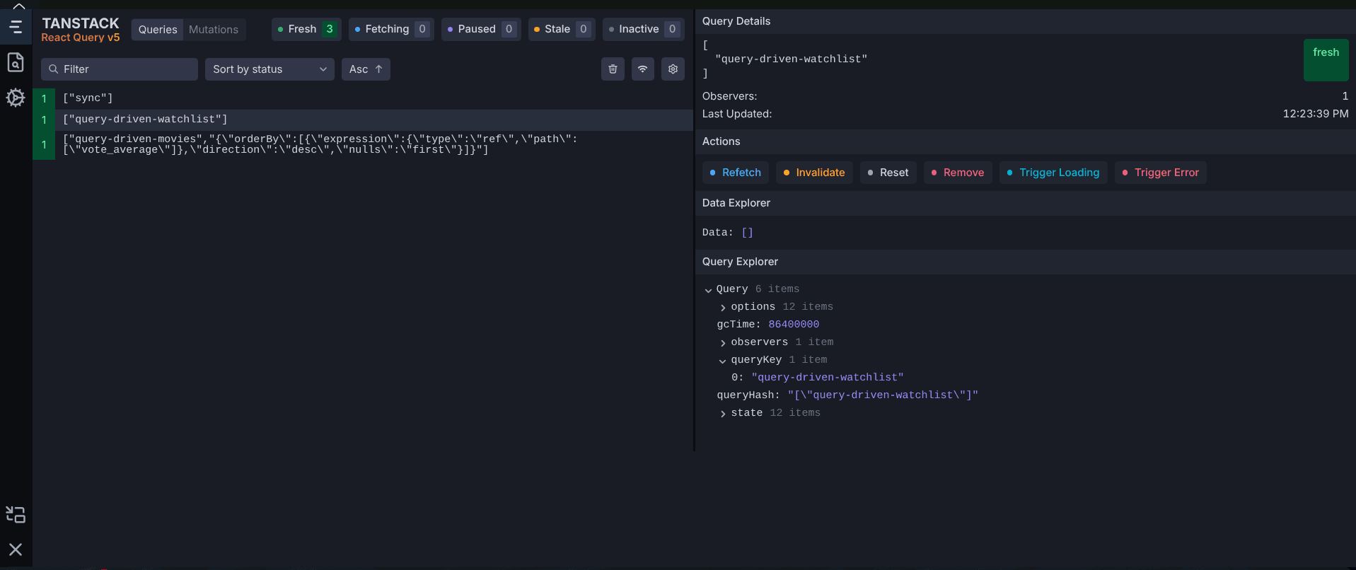 The whole query payload is captured, but we can only return the items array from the collection