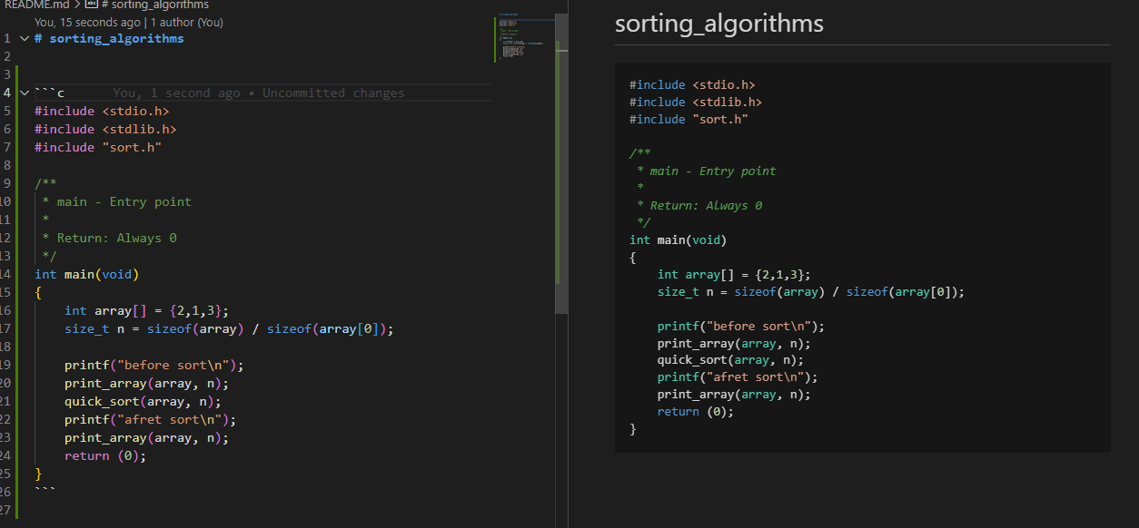 code block after style